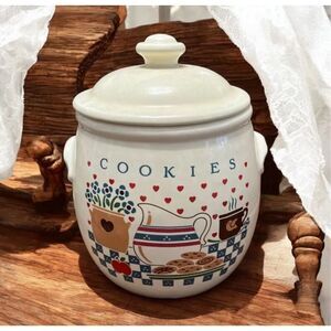 Vintage Treasure Craft COOKIES Cookie Jar Canister 10"